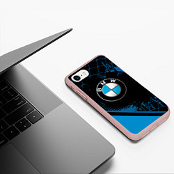 Чехол iPhone 7/8 матовый BMW : БМВ ЛОГО, цвет: 3D-светло-розовый — фото 2