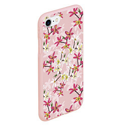 Чехол iPhone 7/8 матовый Цветы Розовые Плюмерии, цвет: 3D-светло-розовый — фото 2