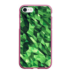 Чехол iPhone 7/8 матовый Объёмный полигональный камуфляж, цвет: 3D-малиновый