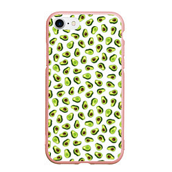 Чехол iPhone 7/8 матовый Смешное авокадо на белом фоне, цвет: 3D-светло-розовый