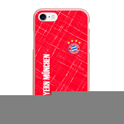 Чехол iPhone 7/8 матовый Bayern munchen Абстрактно выцарапанный фон, цвет: 3D-светло-розовый