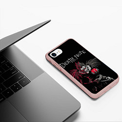 Чехол iPhone 7/8 матовый Тетрадь смерти Ryuk, цвет: 3D-светло-розовый — фото 2