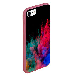 Чехол iPhone 7/8 матовый Брызги сухих красок, цвет: 3D-малиновый — фото 2