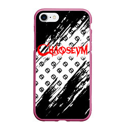 Чехол iPhone 7/8 матовый Chaoseum Pattern Logo, цвет: 3D-малиновый