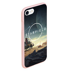 Чехол iPhone 7/8 матовый На поверхности Starfield, цвет: 3D-светло-розовый — фото 2