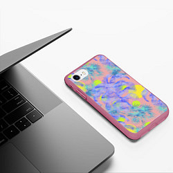 Чехол iPhone 7/8 матовый Пальмы и Солнце Летом На Море, цвет: 3D-малиновый — фото 2