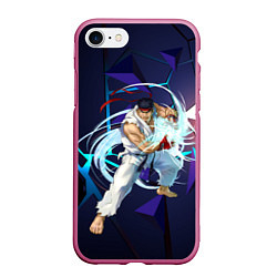 Чехол iPhone 7/8 матовый Рю-Street Fighter, цвет: 3D-малиновый