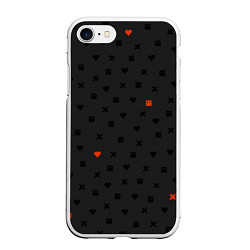 Чехол iPhone 7/8 матовый Love Death and Robots black pattern, цвет: 3D-белый