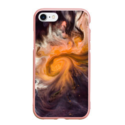 Чехол iPhone 7/8 матовый Неоновые краски - Оранжевый, цвет: 3D-светло-розовый