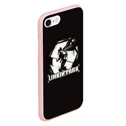 Чехол iPhone 7/8 матовый Linkin Park рисунок баллончиком, цвет: 3D-светло-розовый — фото 2