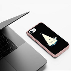 Чехол iPhone 7/8 матовый Дружелюбный пришелец, цвет: 3D-светло-розовый — фото 2