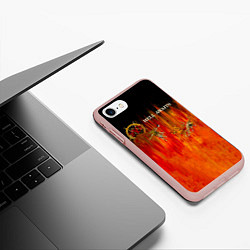 Чехол iPhone 7/8 матовый Hell Awaits - Slayer, цвет: 3D-светло-розовый — фото 2