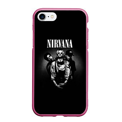 Чехол iPhone 7/8 матовый Nirvana рок-группа, цвет: 3D-малиновый