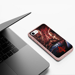 Чехол iPhone 7/8 матовый Vecna vs Eleven Stranger Things 4, цвет: 3D-светло-розовый — фото 2