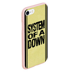 Чехол iPhone 7/8 матовый System of a Down: 5 Album Bundle, цвет: 3D-светло-розовый — фото 2