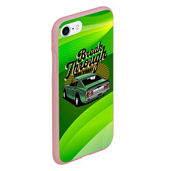 Чехол iPhone 7/8 матовый Retro зеленый ретро-автомобиль, цвет: 3D-баблгам — фото 2