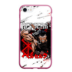 Чехол iPhone 7/8 матовый Генерал Гатс - BERSERK - БЕРСЕРК, цвет: 3D-малиновый