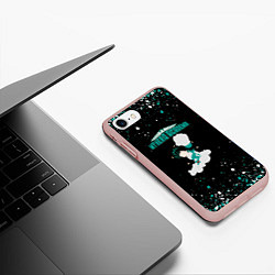 Чехол iPhone 7/8 матовый Моя геройская академия брызги красок, цвет: 3D-светло-розовый — фото 2