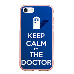 Чехол iPhone 7/8 матовый Keep calm Im the Doctor, цвет: 3D-светло-розовый