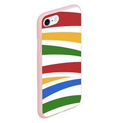Чехол iPhone 7/8 матовый Разноцветная зебра без чёрных полос, цвет: 3D-светло-розовый — фото 2