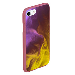 Чехол iPhone 7/8 матовый Неоновые фонари на шёлковой поверхности - Фиолетов, цвет: 3D-малиновый — фото 2
