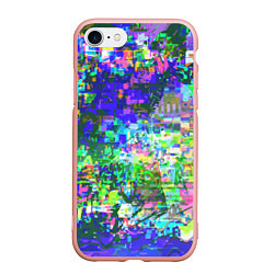 Чехол iPhone 7/8 матовый Красочный авангардный глитч Экспрессия, цвет: 3D-светло-розовый