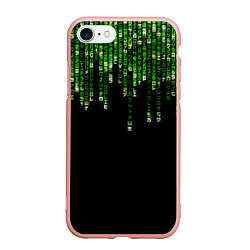 Чехол iPhone 7/8 матовый Дождь Из Японских Иероглифов, цвет: 3D-светло-розовый