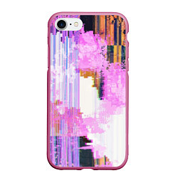 Чехол iPhone 7/8 матовый Glitch art Fashion trend, цвет: 3D-малиновый