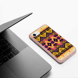 Чехол iPhone 7/8 матовый Африканский узор орнамент из шерсти Africa Wool Pa, цвет: 3D-светло-розовый — фото 2