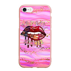 Чехол iPhone 7/8 матовый HOT GIRL SUMMER, цвет: 3D-светло-розовый