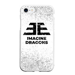 Чехол iPhone 7/8 матовый Imagine Dragons с потертостями на светлом фоне, цвет: 3D-белый