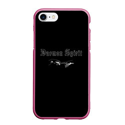 Чехол iPhone 7/8 матовый Daemon Spirit Black - Feel, цвет: 3D-малиновый