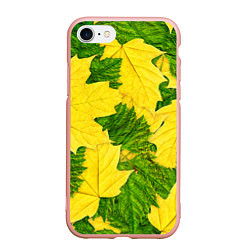 Чехол iPhone 7/8 матовый Осенние кленовые листья, цвет: 3D-светло-розовый