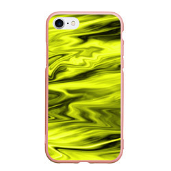 Чехол iPhone 7/8 матовый Неоновый желтый с черным абстрактный узор, цвет: 3D-светло-розовый