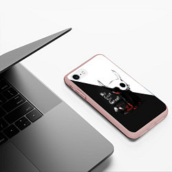 Чехол iPhone 7/8 матовый Hollow Knight черно-белое, цвет: 3D-светло-розовый — фото 2