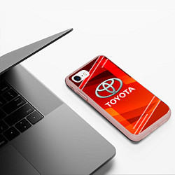 Чехол iPhone 7/8 матовый Toyota Abstraction Sport, цвет: 3D-светло-розовый — фото 2