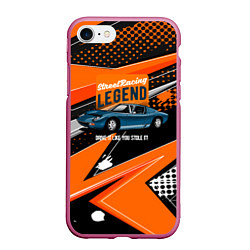 Чехол iPhone 7/8 матовый Street racing Legend retro, цвет: 3D-малиновый