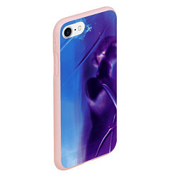 Чехол iPhone 7/8 матовый Абстрактные краски и тень - Синий, цвет: 3D-светло-розовый — фото 2