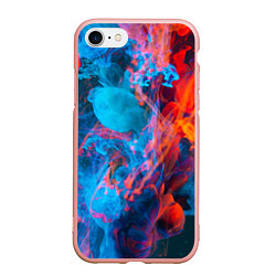 Чехол iPhone 7/8 матовый Абстрактное переплетение оранжевой и синей красок