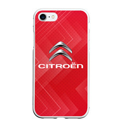 Чехол iPhone 7/8 матовый Citroёn abstraction, цвет: 3D-белый