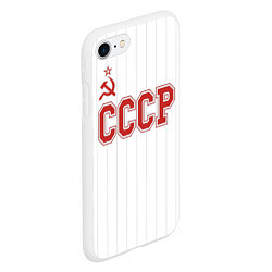 Чехол iPhone 7/8 матовый СССР - Союз Советских Социалистических Республик, цвет: 3D-белый — фото 2