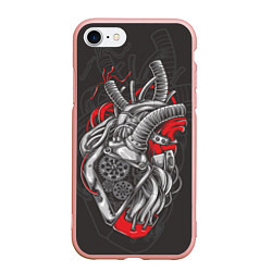 Чехол iPhone 7/8 матовый Механическое сердце стимпанк, цвет: 3D-светло-розовый