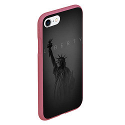 Чехол iPhone 7/8 матовый LIBERTY - СТАТУЯ СВОБОДЫ, цвет: 3D-малиновый — фото 2