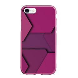 Чехол iPhone 7/8 матовый Геометрические фигуры в движении, цвет: 3D-малиновый