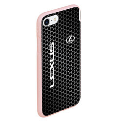 Чехол iPhone 7/8 матовый Lexus соты карбон, цвет: 3D-светло-розовый — фото 2