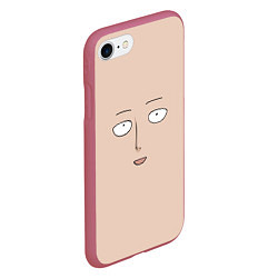 Чехол iPhone 7/8 матовый One-Punch man Saitama face, цвет: 3D-малиновый — фото 2