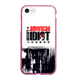 Чехол iPhone 7/8 матовый Green day american idiot - rock, цвет: 3D-малиновый