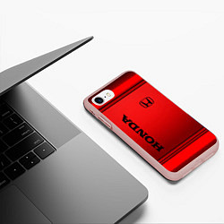 Чехол iPhone 7/8 матовый Хонда - спорт, цвет: 3D-светло-розовый — фото 2