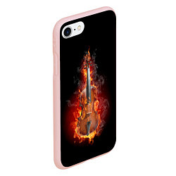 Чехол iPhone 7/8 матовый Скрипка в огне, цвет: 3D-светло-розовый — фото 2