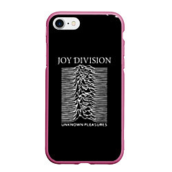 Чехол iPhone 7/8 матовый Joy Division - unknown pleasures, цвет: 3D-малиновый